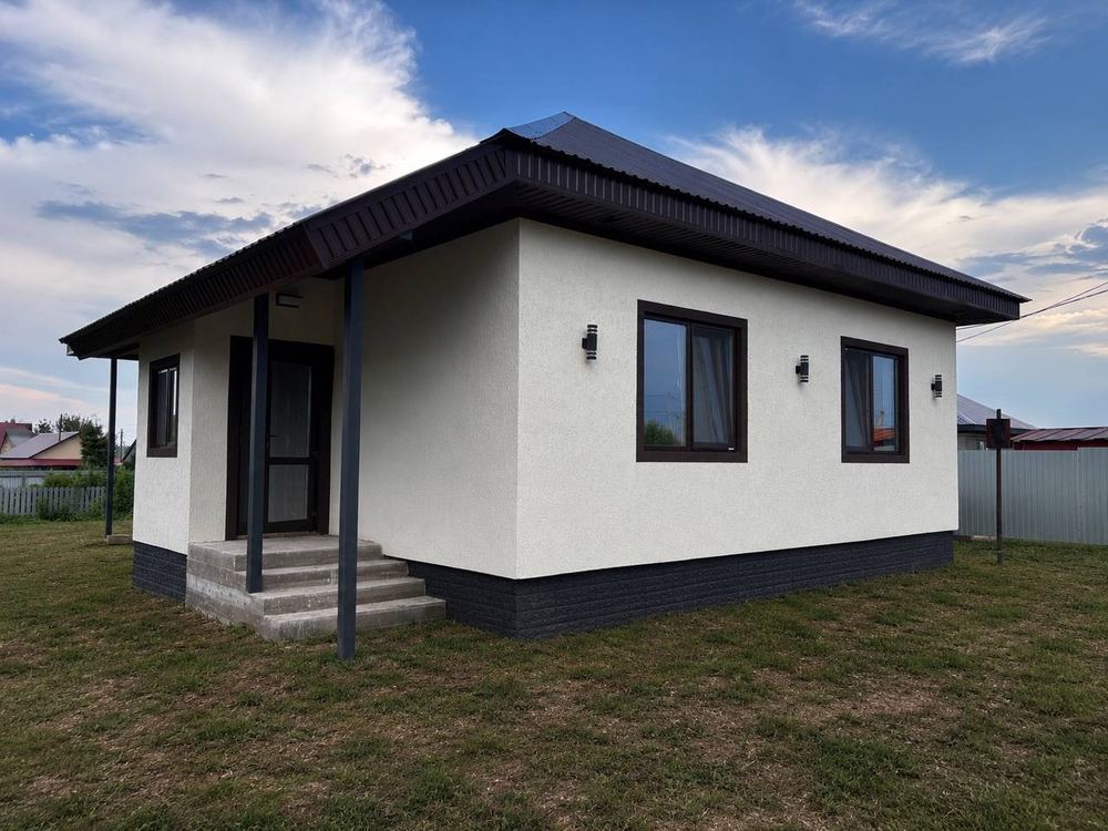 Одноэтажный дом, мокрый фасад — 104 м² — построен СК «Свой Дом», Уфа